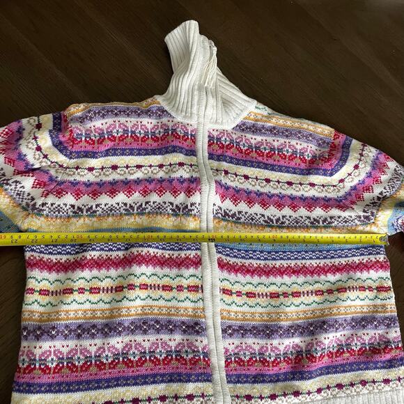 Tiara International Striped Cardigan Sweater Zip Front Women XL Tassel Pull READ - Picture 11 of 16